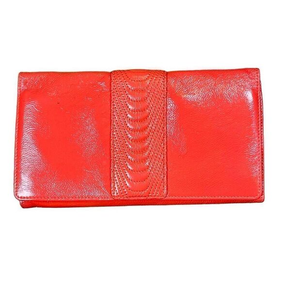 HOBO Handbags - Hobo International Patent Leather Coral Clutch Wallet Purse